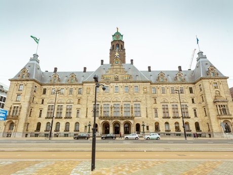 Rotterdam city hall on a cloudy day
